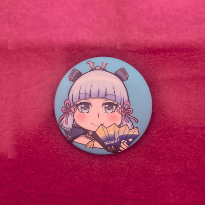 Kamisato Ayaka Matt Button Pin - Genshin Impact | The Valha Shop