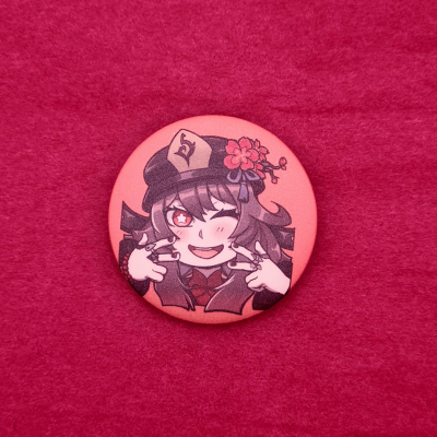 Hu Tao Matt Button Pin - Genshin Impact | The Valha Shop