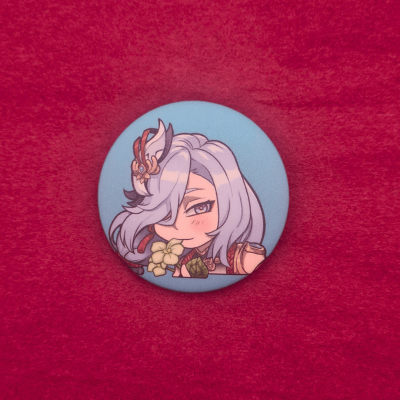 Shenhe Matt Button Pin - Genshin Impact | The Valha Shop