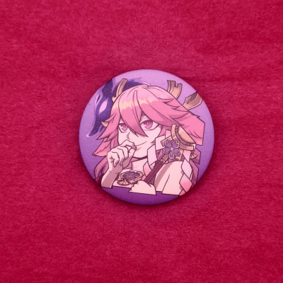 Yae Miko Matt Button Pin - Genshin Impact | The Valha Shop