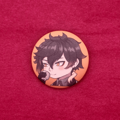 Zhongli Matt Button Pin - Genshin Impact | The Valha Shop