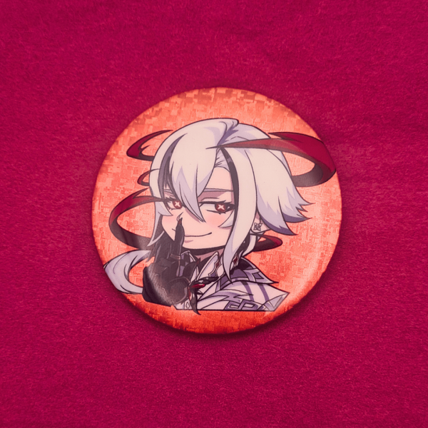 Arlecchino Glitter Holographic Button Pin