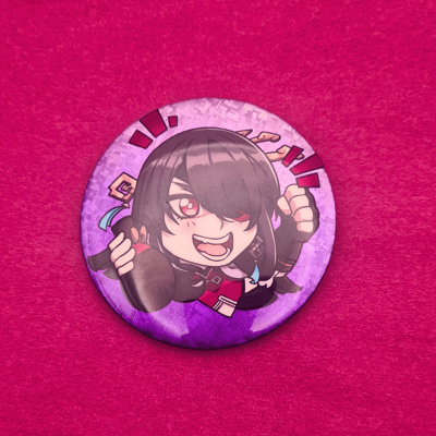 Beidou Glitter Holographic Pin - Genshin Impact | The Valha Shop