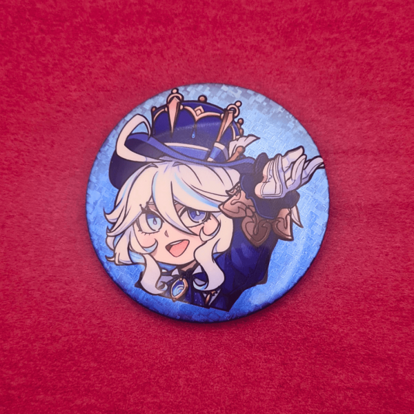 Furina Glitter Holographic Button Pin