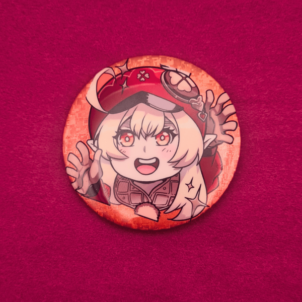 Klee Glitter Holographic Button Pin
