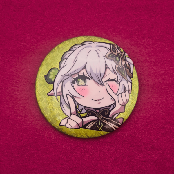 Nahida Glitter Holographic Button Pin