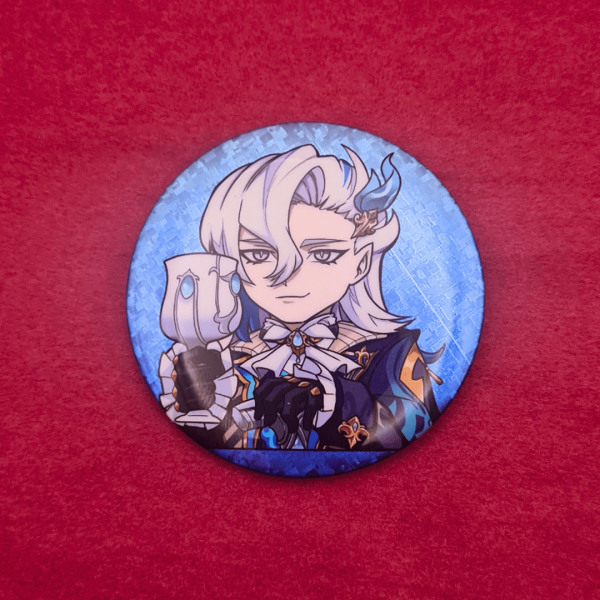 Neuvillette Glitter Holographic Button Pin