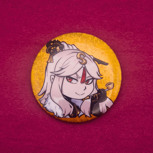 Ningguang Glitter Holographic Button Pin