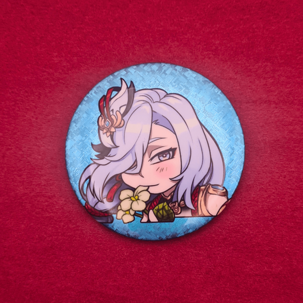 Shenhe Glitter Holographic Button Pin