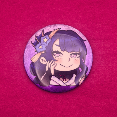 Raiden Glitter Holographic Pin - Genshin Impact | The Valha Shop
