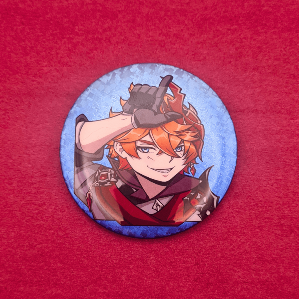 Tartaglia Glitter Holographic Button Pin