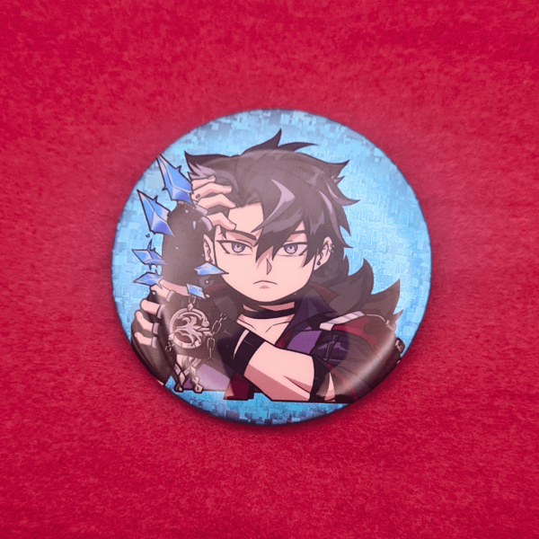 Wriothesley Glitter Holographic Button Pin