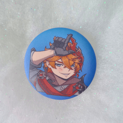 Tartaglia Matt Button Pin - Genshin Impact | The Valha Shop