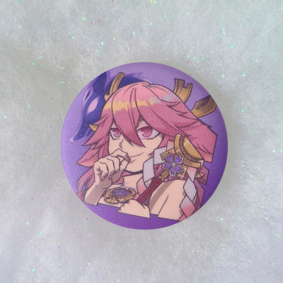Yae Miko Matt Button Pin - Genshin Impact | The Valha Shop