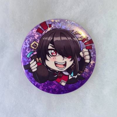 Beidou Holographic Pin Button - Genshin Impact | La Valha Shop